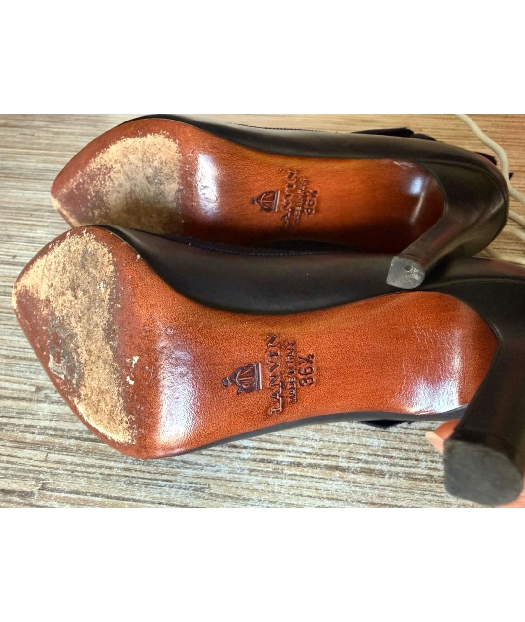 LANVIN Темно-синие кожаные туфли, фото 4