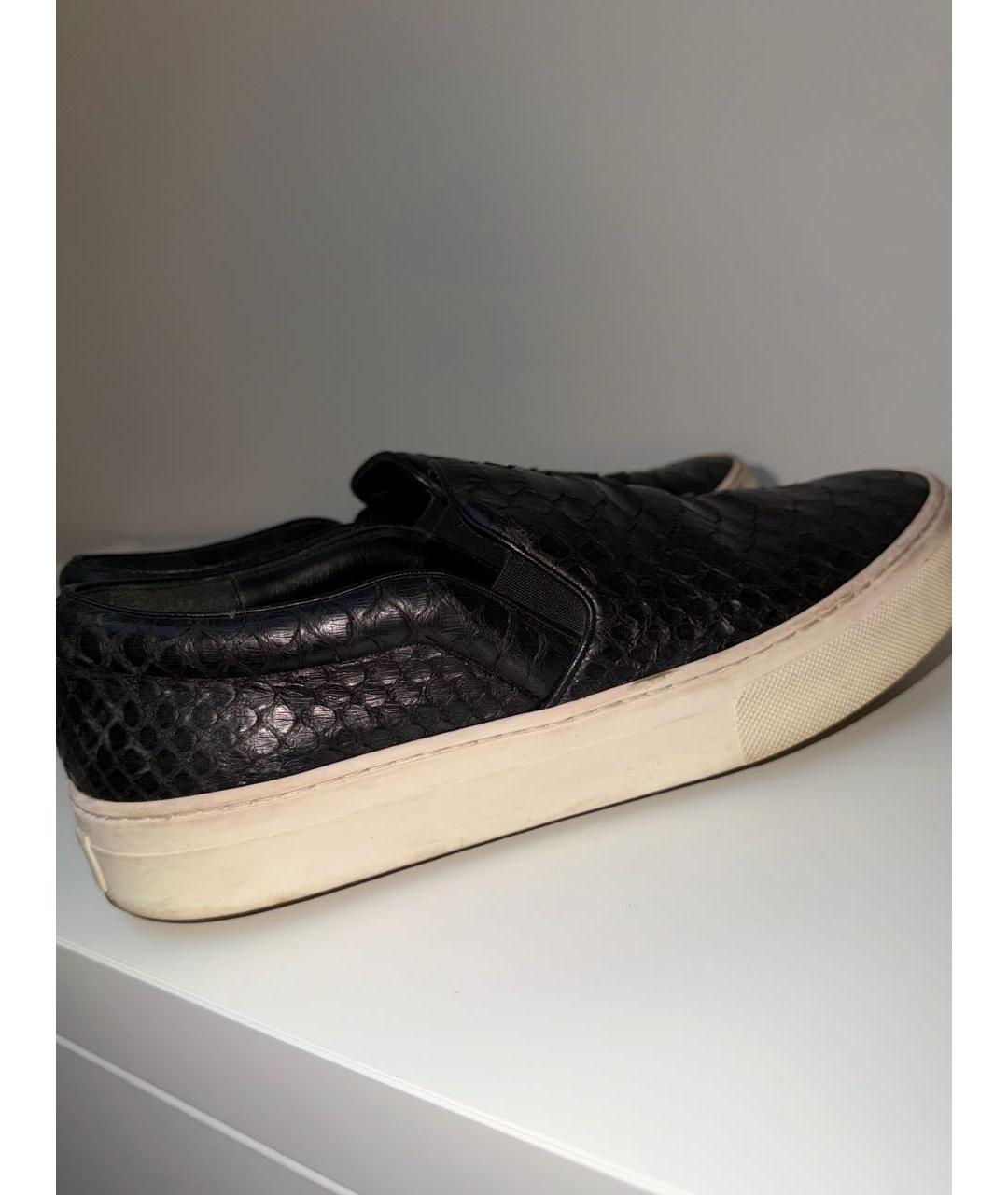 CELINE Черные слипоны из экзотической кожи, фото 7