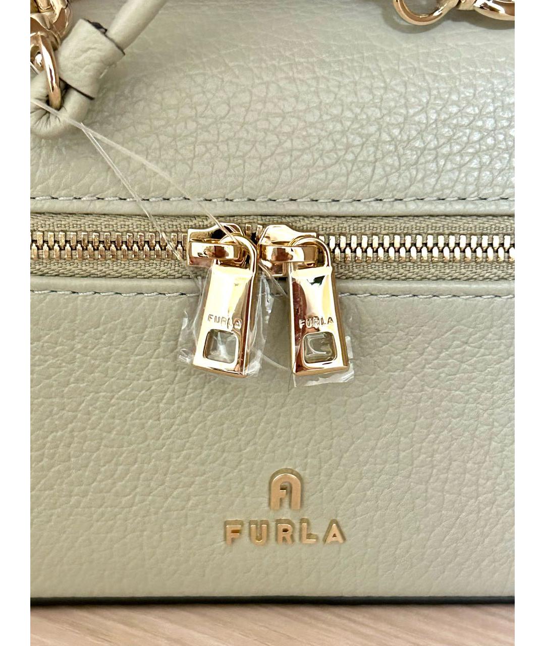 FURLA Зеленая кожаная сумка через плечо, фото 4