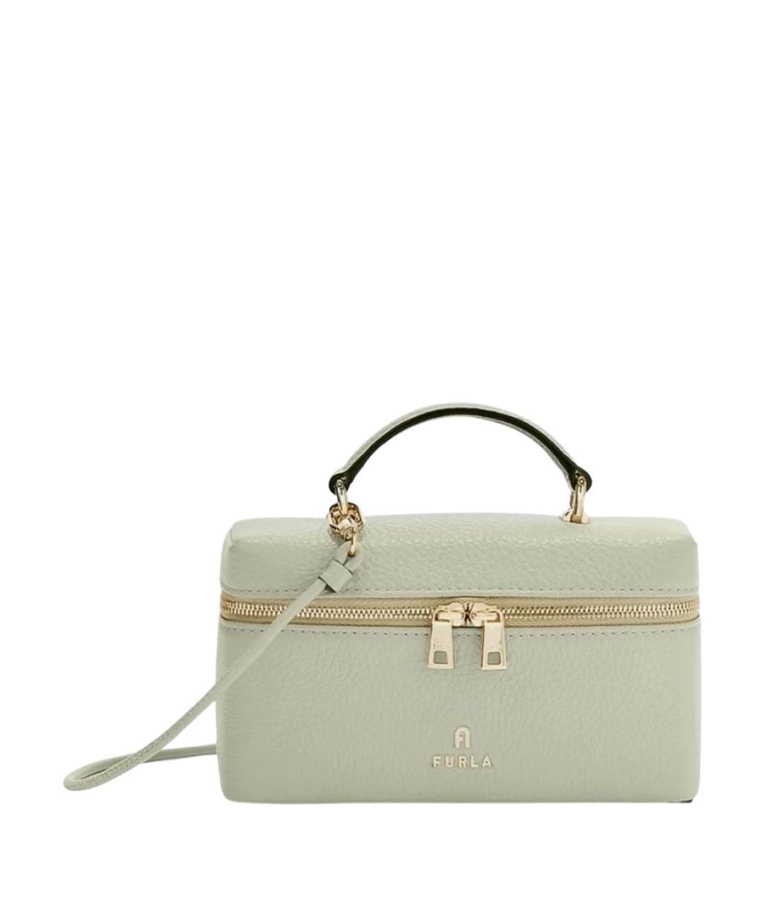 FURLA Зеленая кожаная сумка через плечо, фото 1