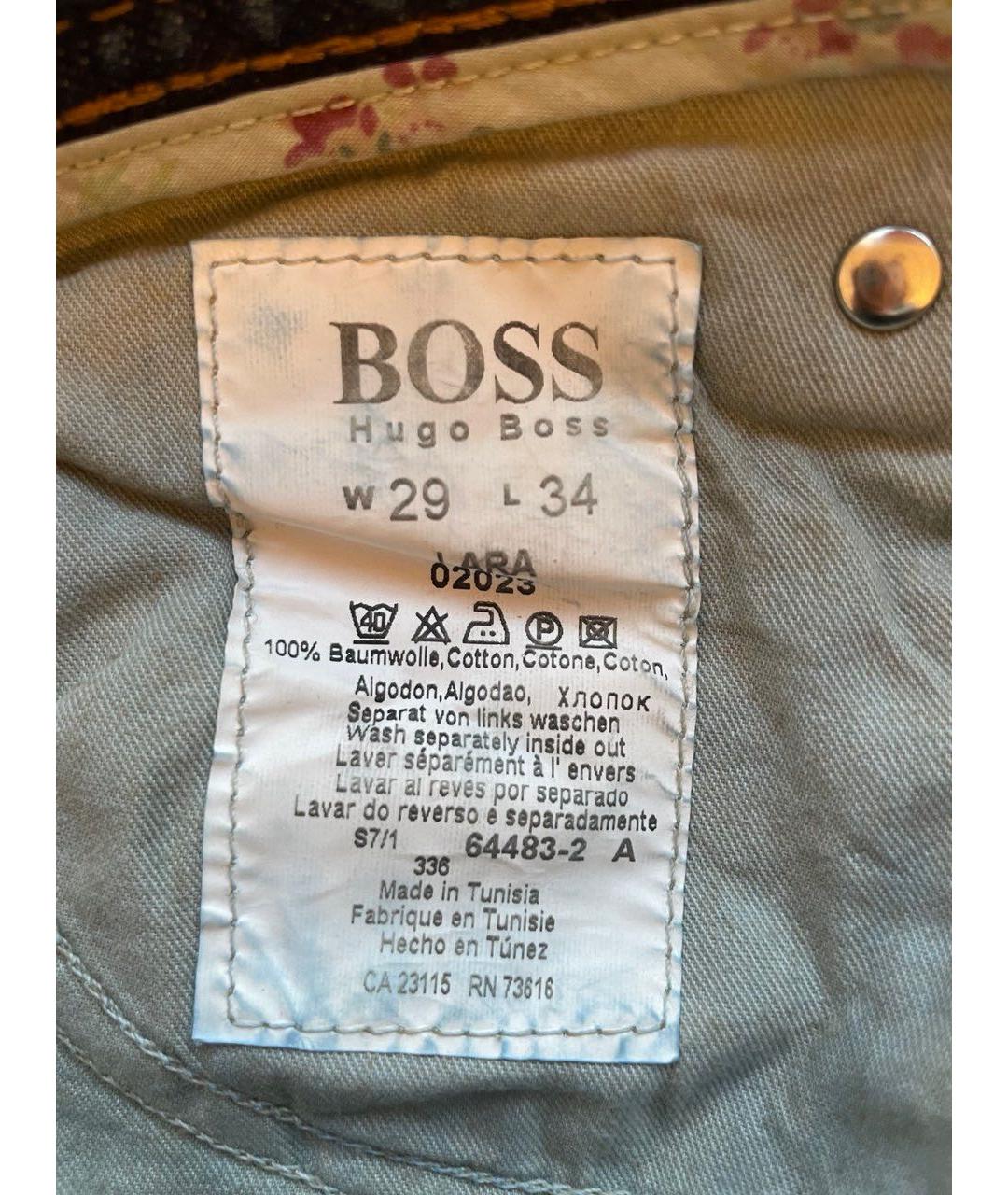 HUGO BOSS Синие хлопковые джинсы клеш, фото 5