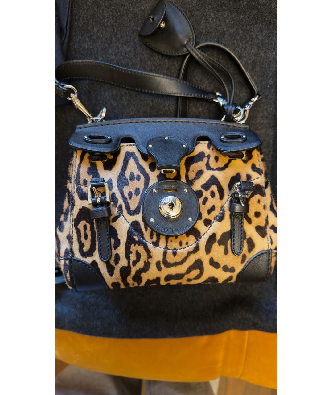 RALPH LAUREN Коричневая сумка через плечо из экзотической кожи, фото 2