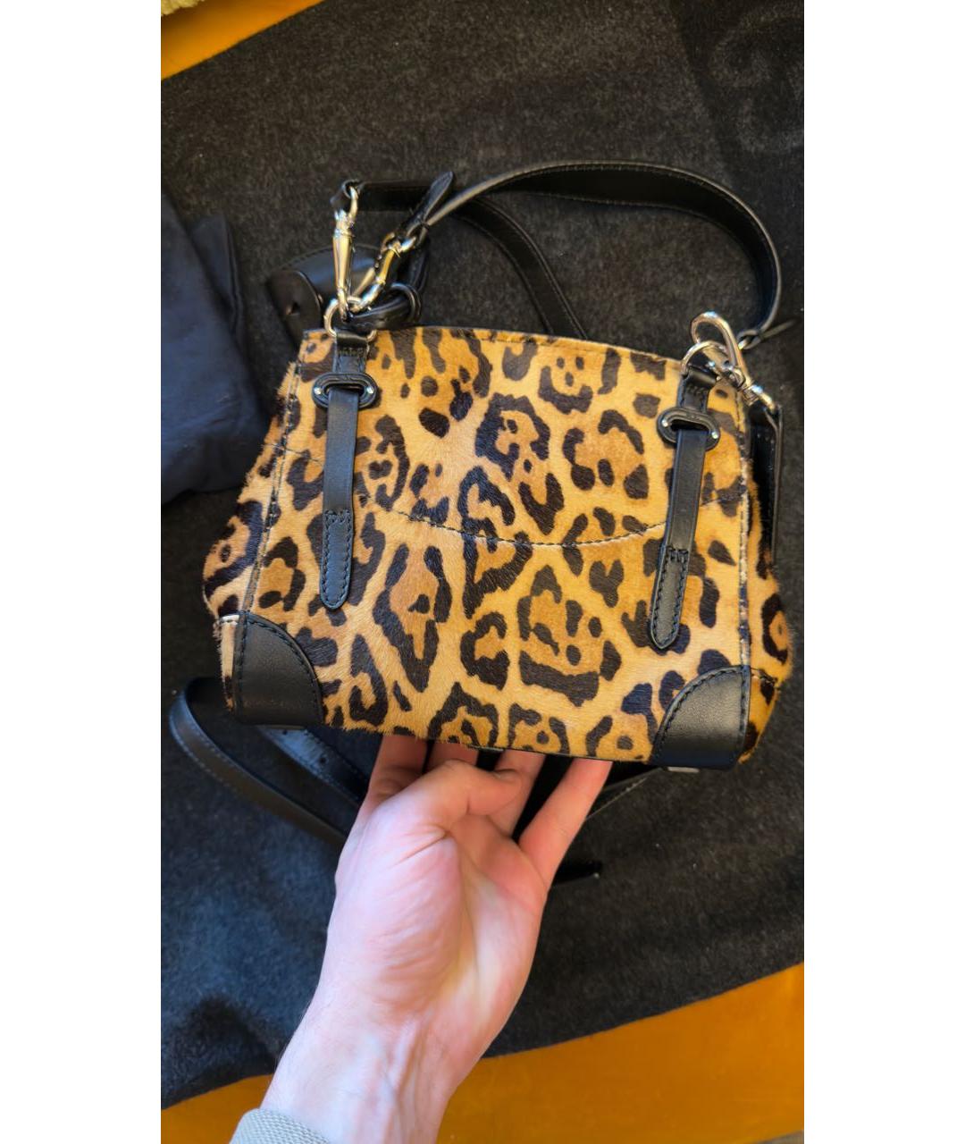 RALPH LAUREN Коричневая сумка через плечо из экзотической кожи, фото 4