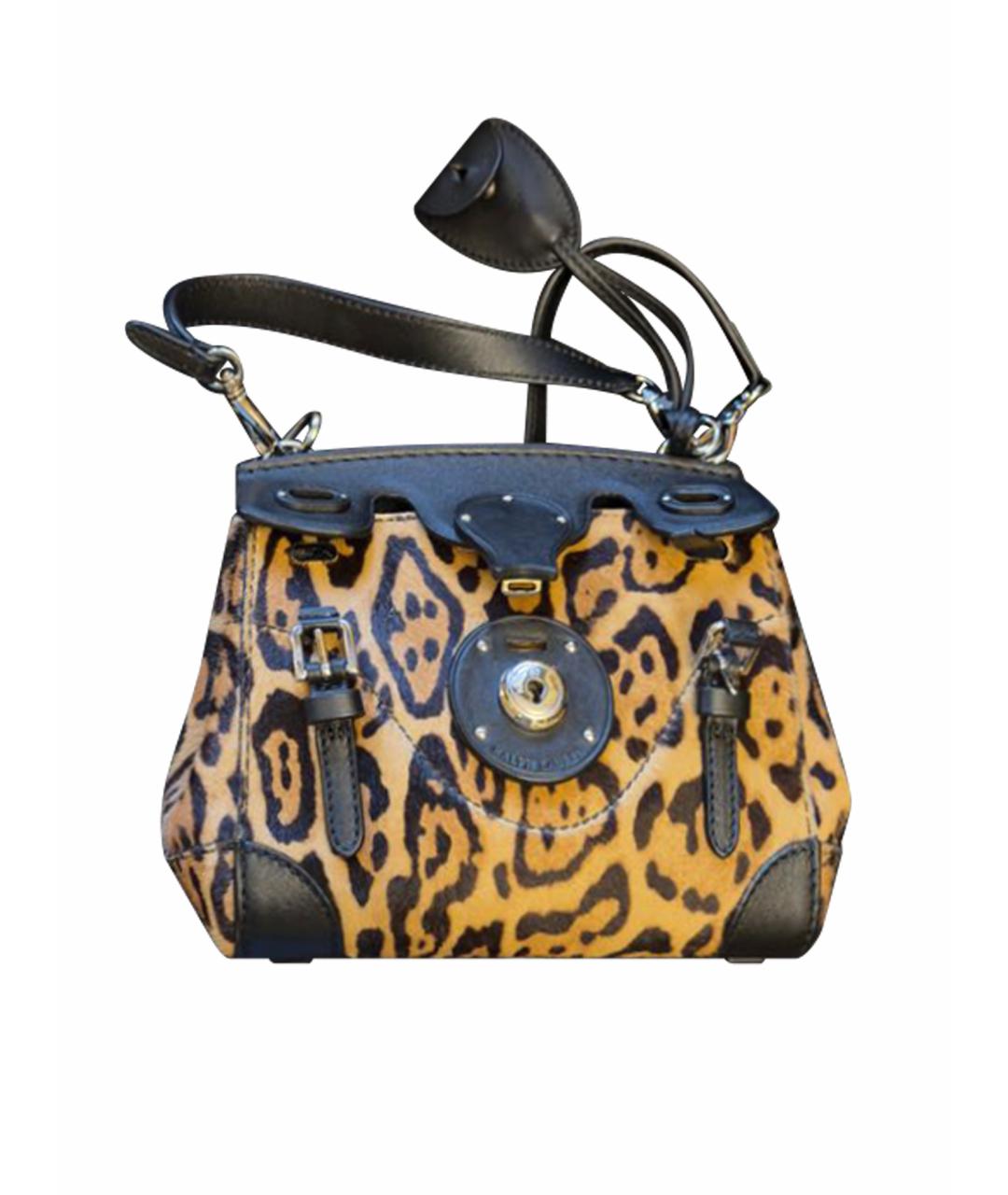 RALPH LAUREN Коричневая сумка через плечо из экзотической кожи, фото 1