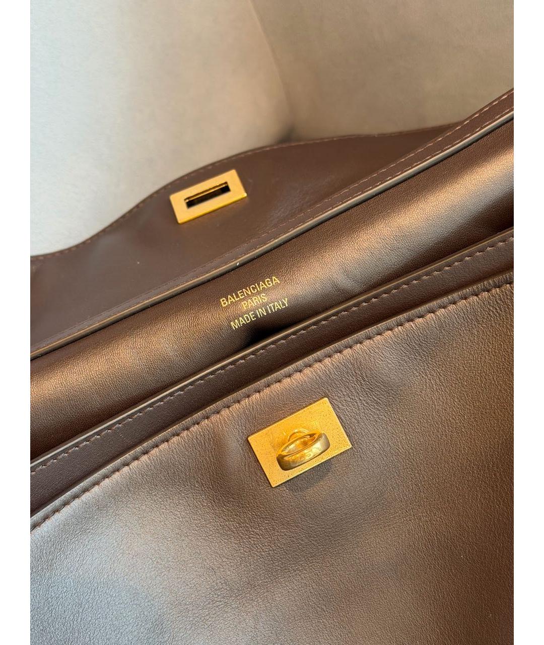 BALENCIAGA Коричневая кожаная сумка тоут, фото 5
