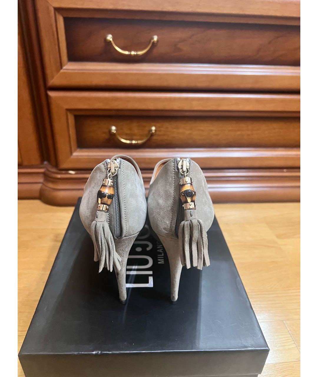 GUCCI Серые замшевые ботильоны, фото 4