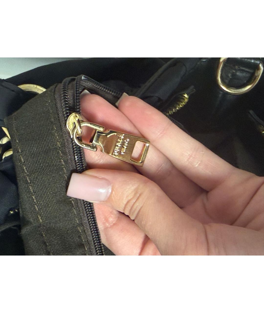 PRADA Черная синтетическая сумка тоут, фото 6