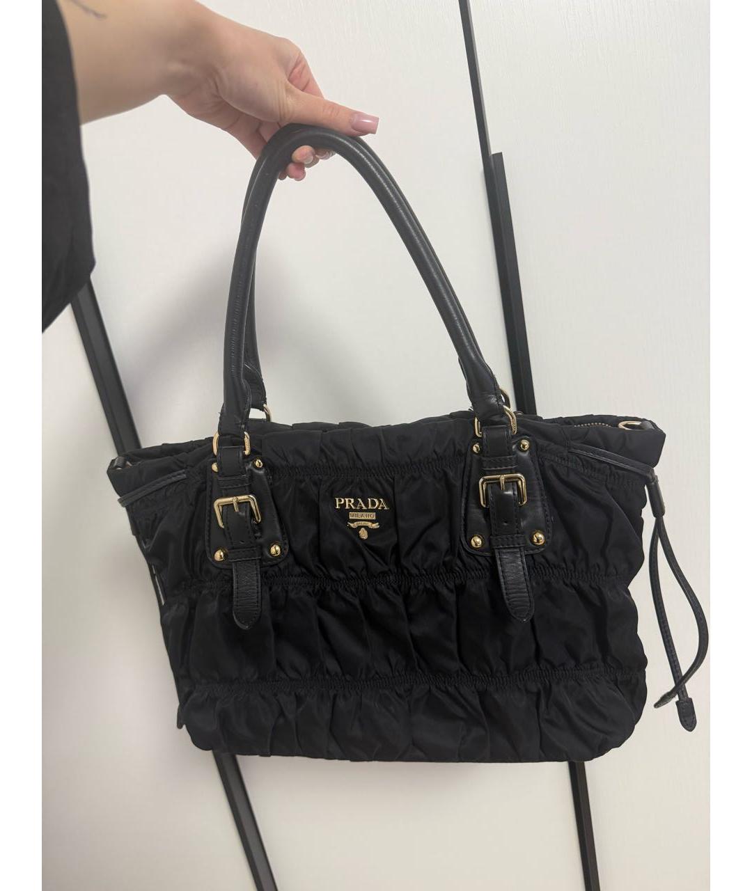 PRADA Черная синтетическая сумка тоут, фото 8