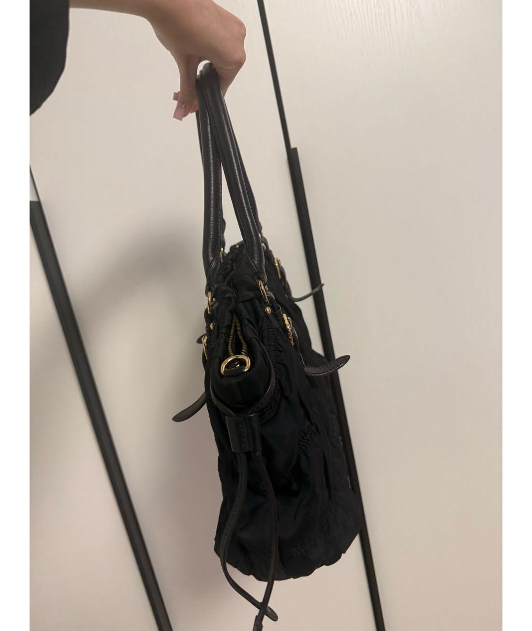 PRADA Черная синтетическая сумка тоут, фото 3