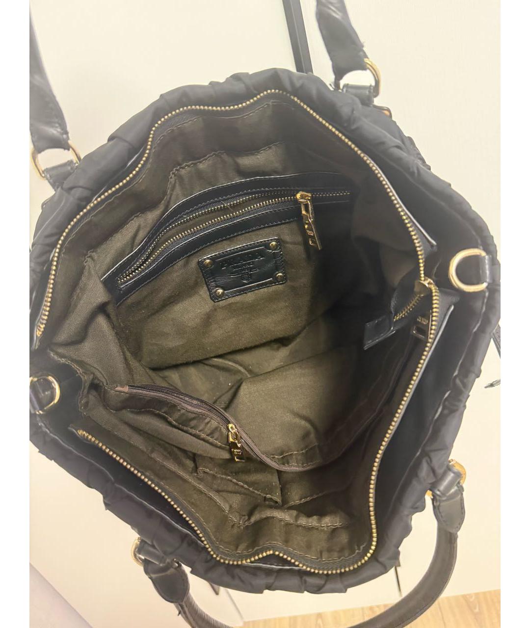 PRADA Черная синтетическая сумка тоут, фото 4