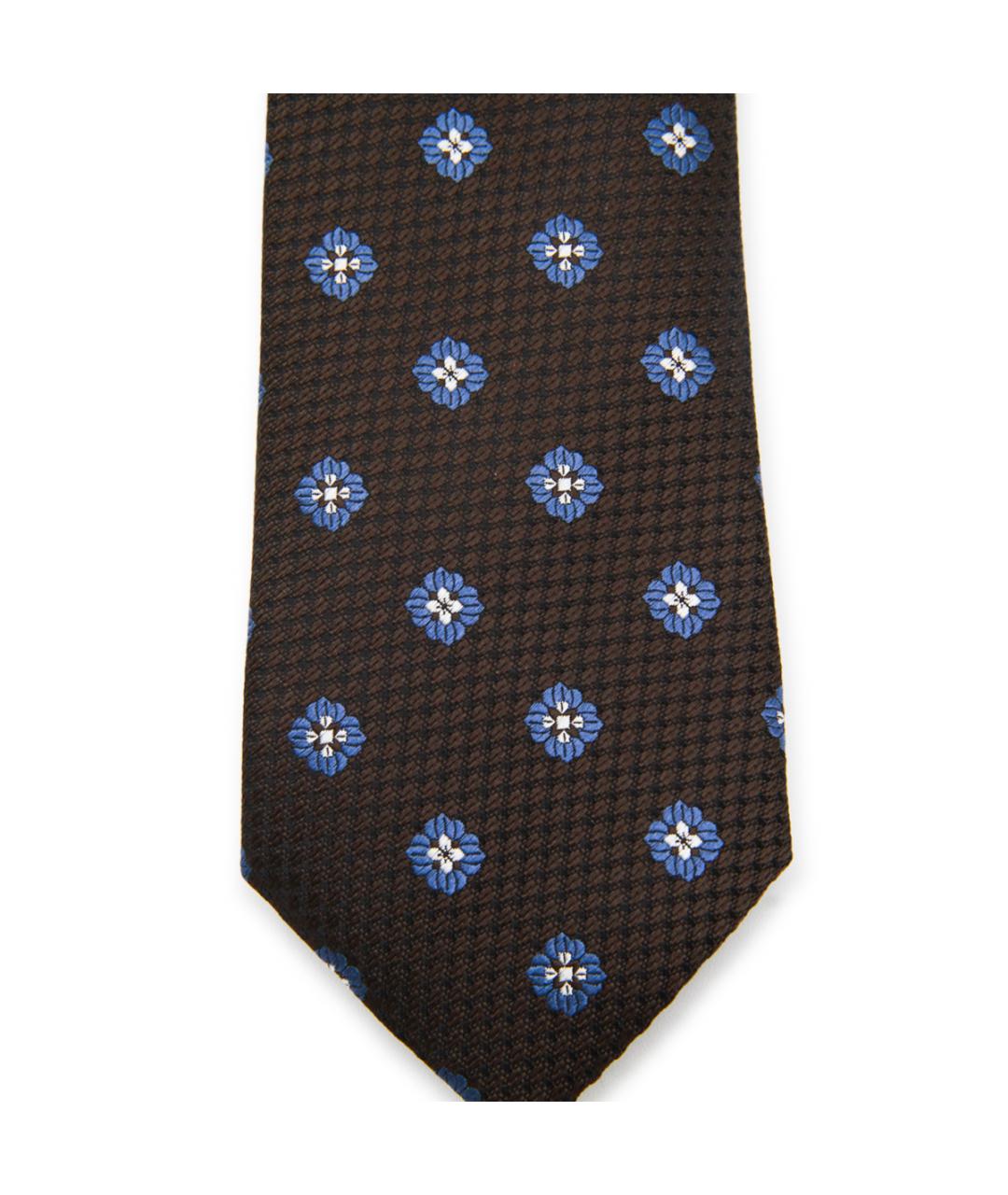 ZEGNA Коричневый шелковый галстук, фото 2