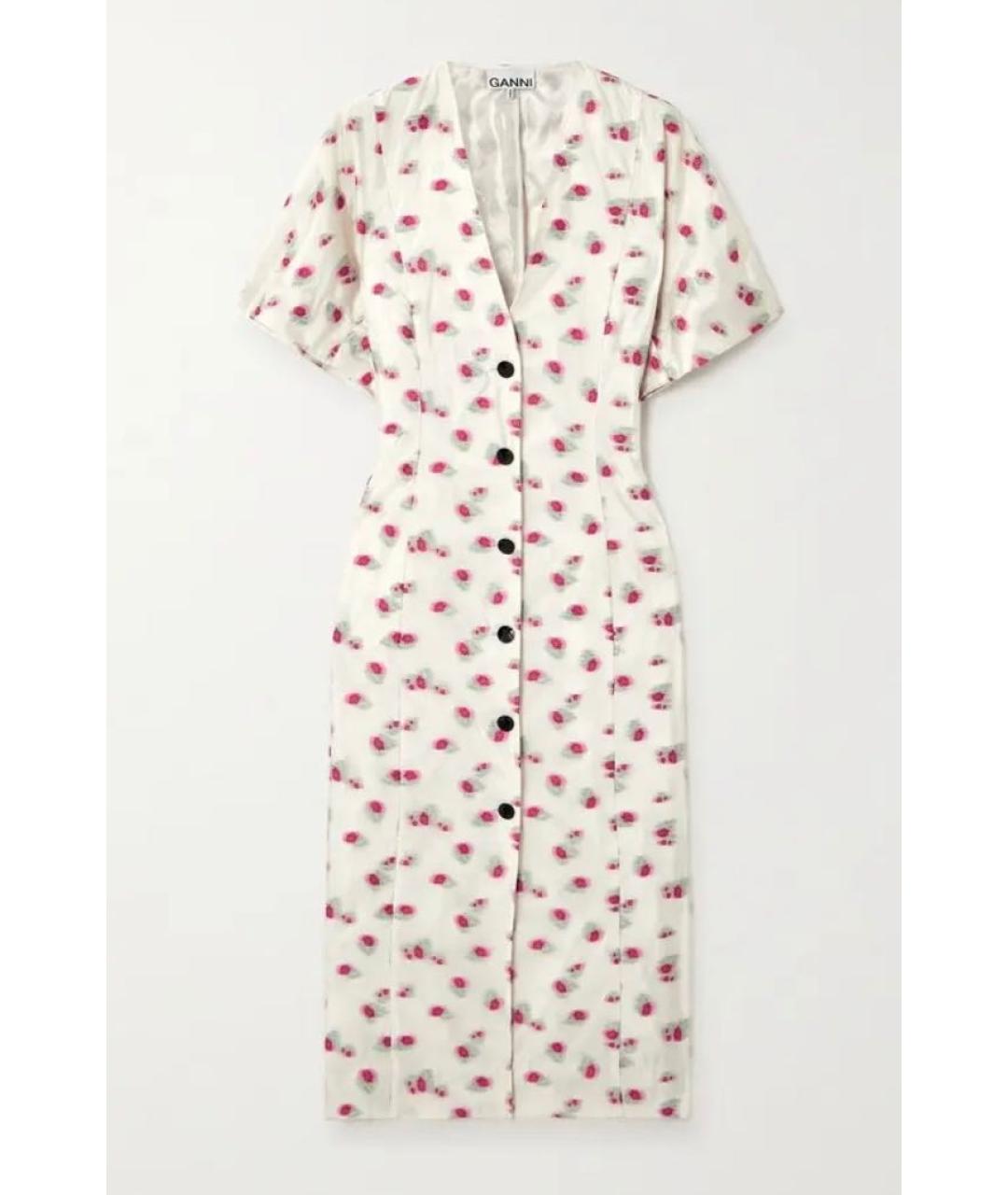 GANNI Мульти полиэстеровое повседневное платье, фото 9