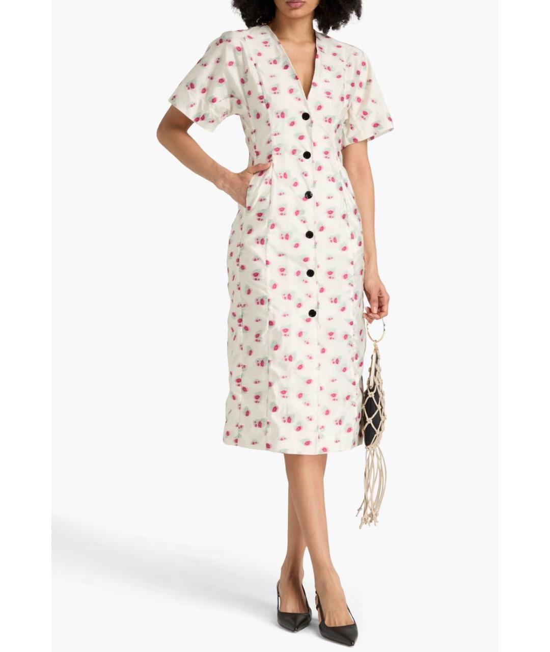 GANNI Мульти полиэстеровое повседневное платье, фото 8