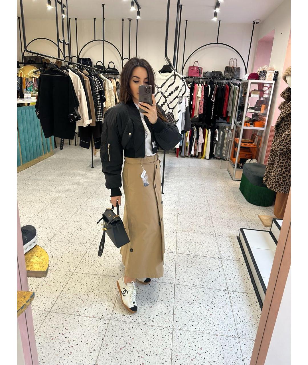 MAX MARA Бежевая хлопковая юбка миди, фото 7