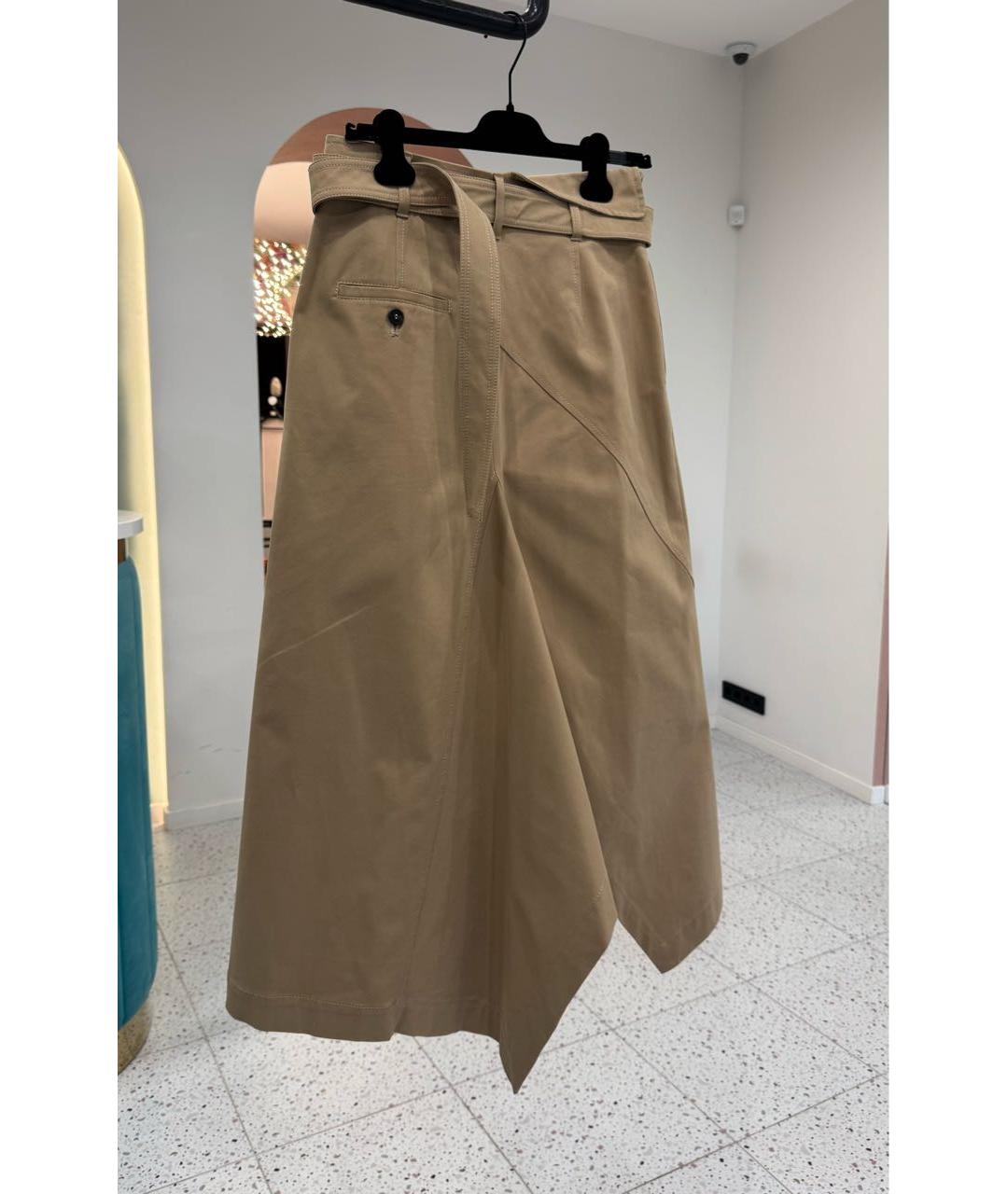 MAX MARA Бежевая хлопковая юбка миди, фото 4