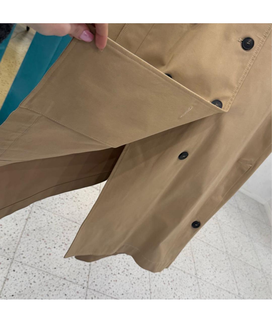 MAX MARA Бежевая хлопковая юбка миди, фото 3