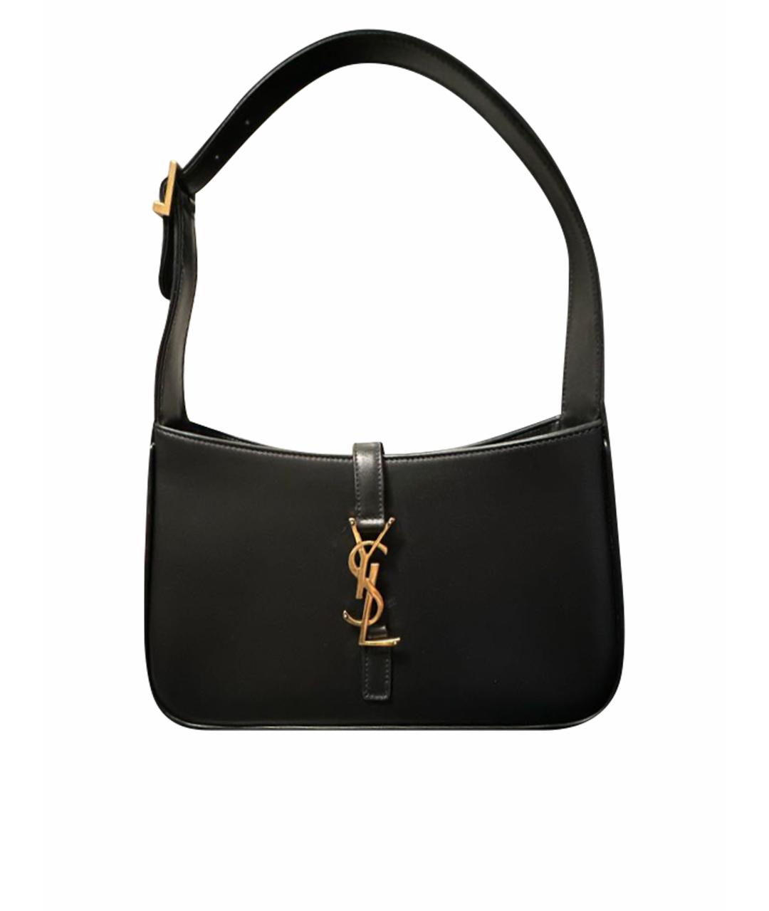 SAINT LAURENT Черная кожаная сумка с короткими ручками, фото 1