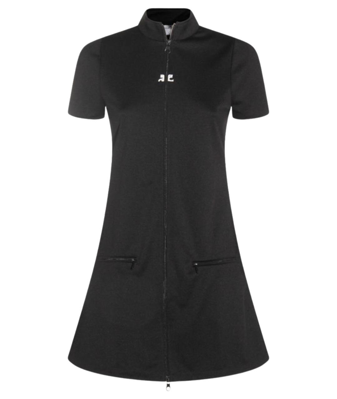 COURREGES Черное полиэстеровое повседневное платье, фото 1