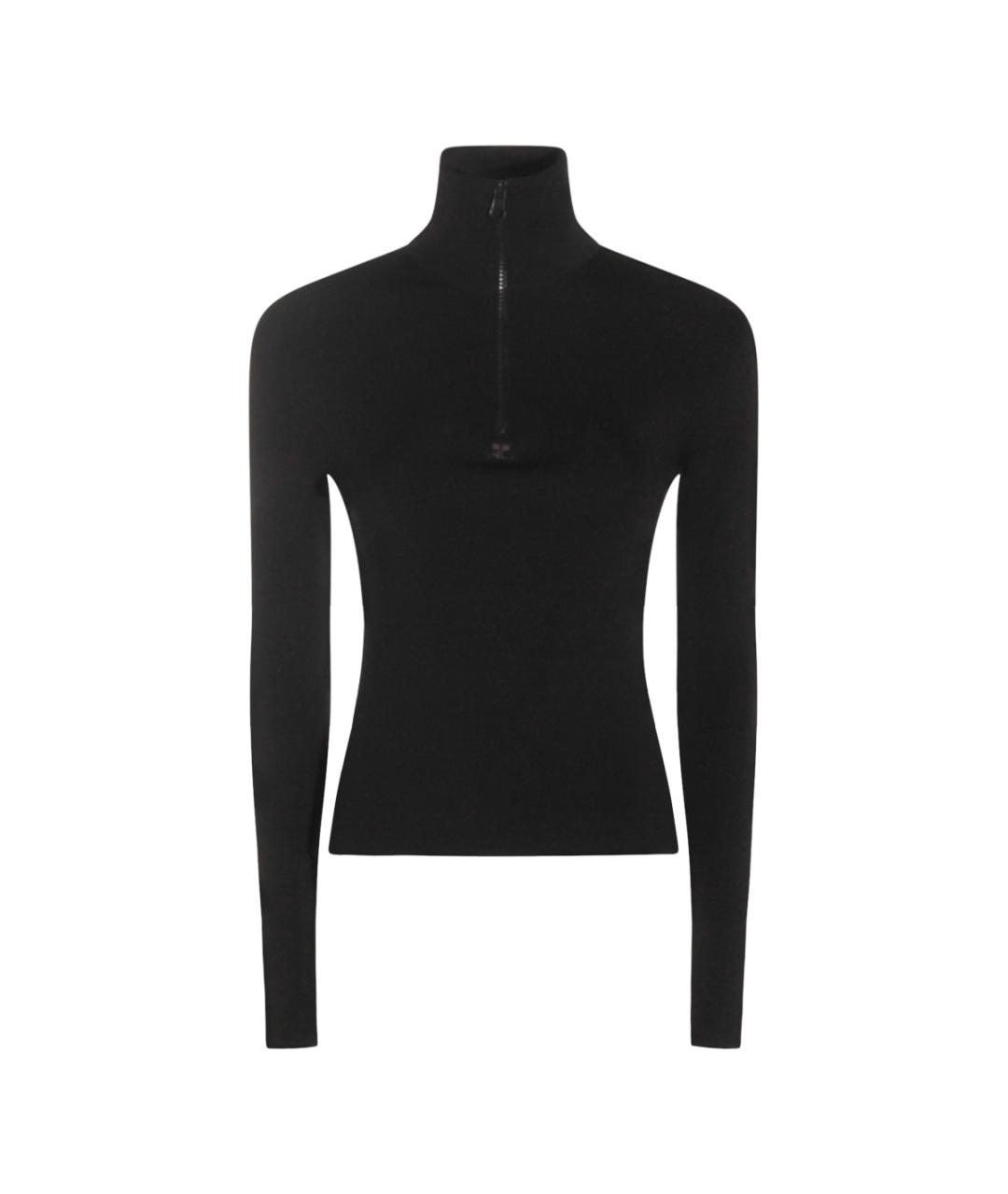 COURREGES Черная шерстяная водолазка, фото 1