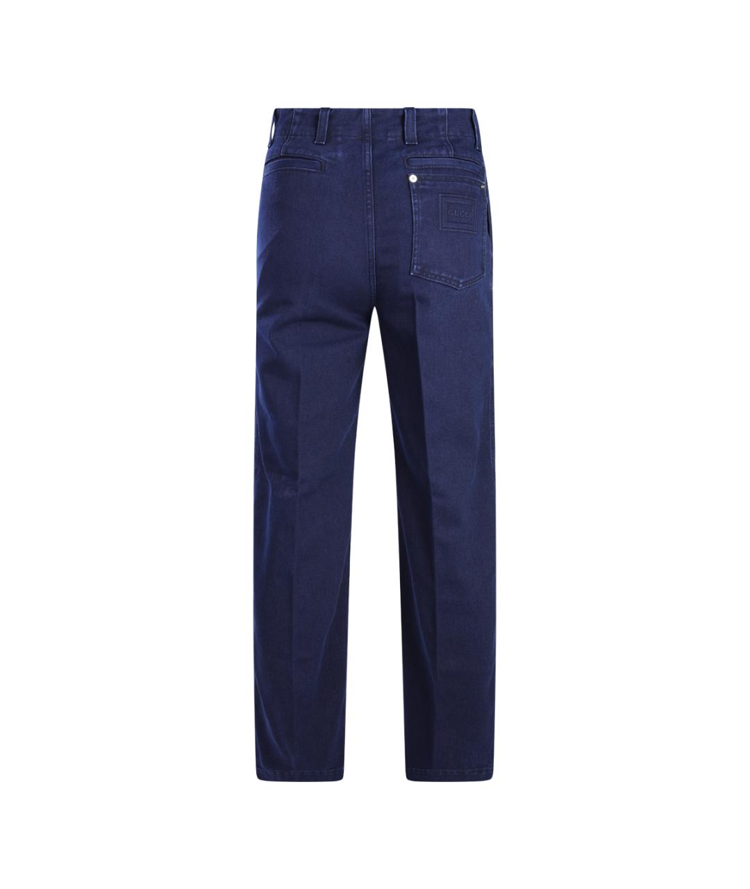 GUCCI Синие хлопковые повседневные брюки, фото 2