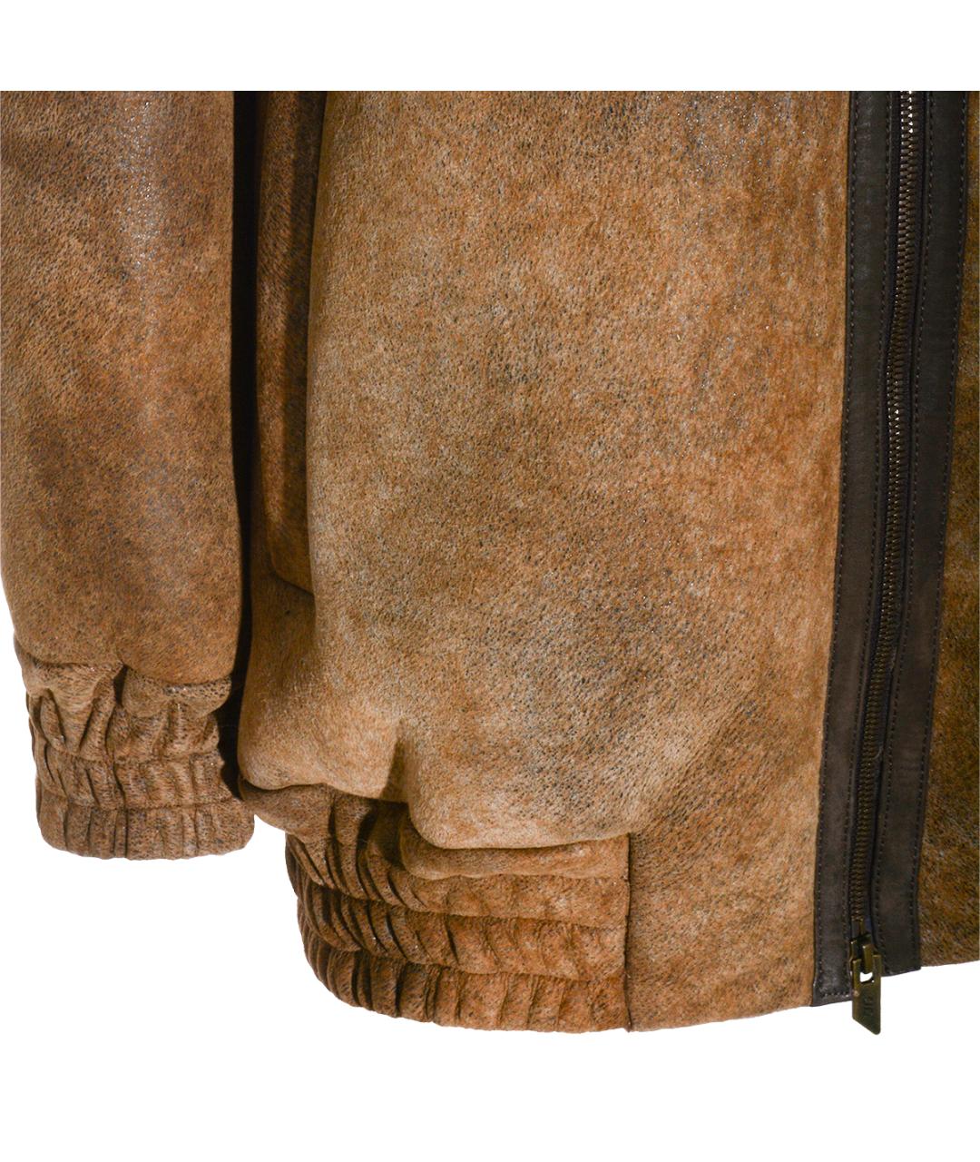 SANTORO Коричневая кожаная куртка, фото 4