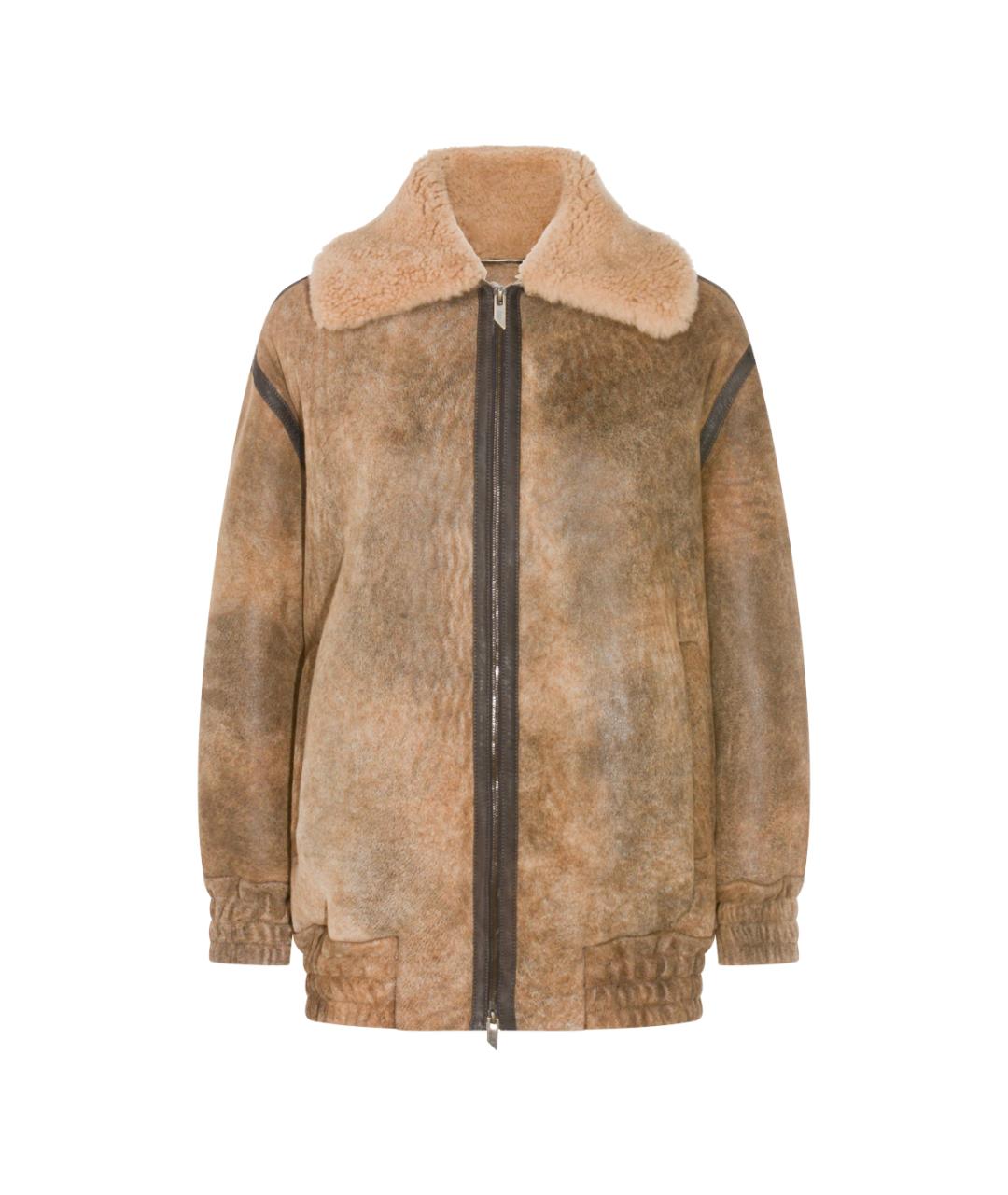 SANTORO Коричневая кожаная куртка, фото 1