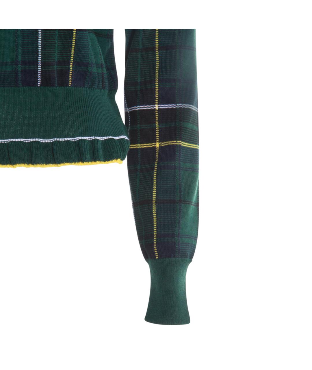 ALEXANDER MCQUEEN Зеленый шерстяной джемпер / свитер, фото 4