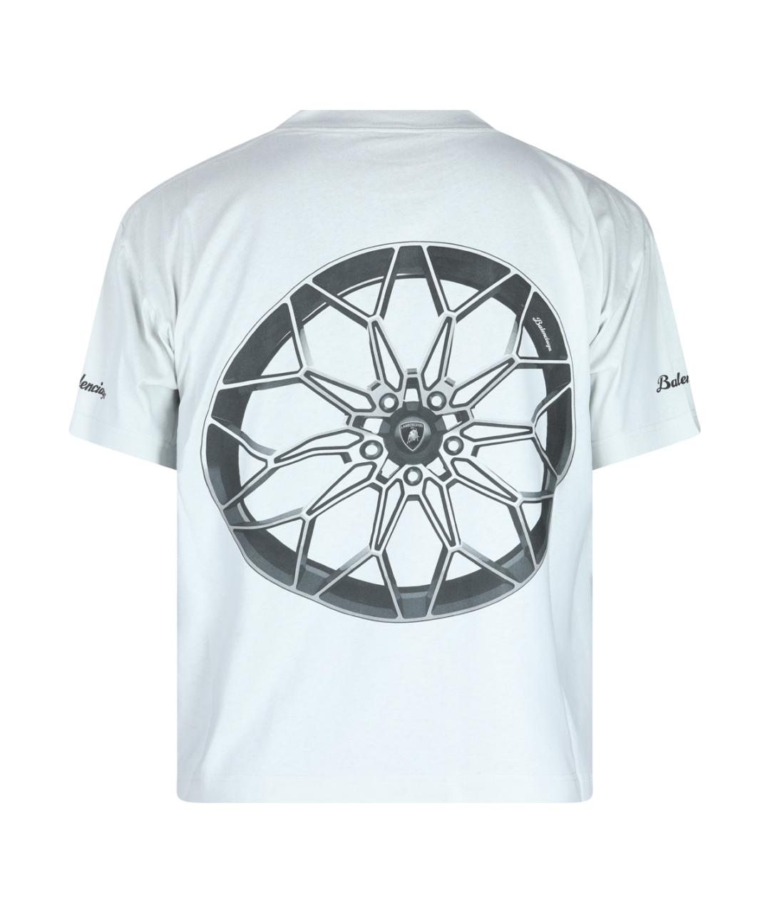 BALENCIAGA Белая хлопковая футболка, фото 2