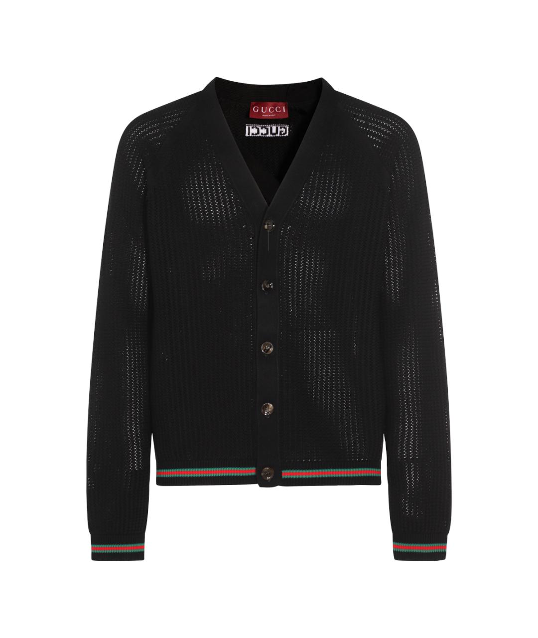 GUCCI Черный хлопковый кардиган, фото 1