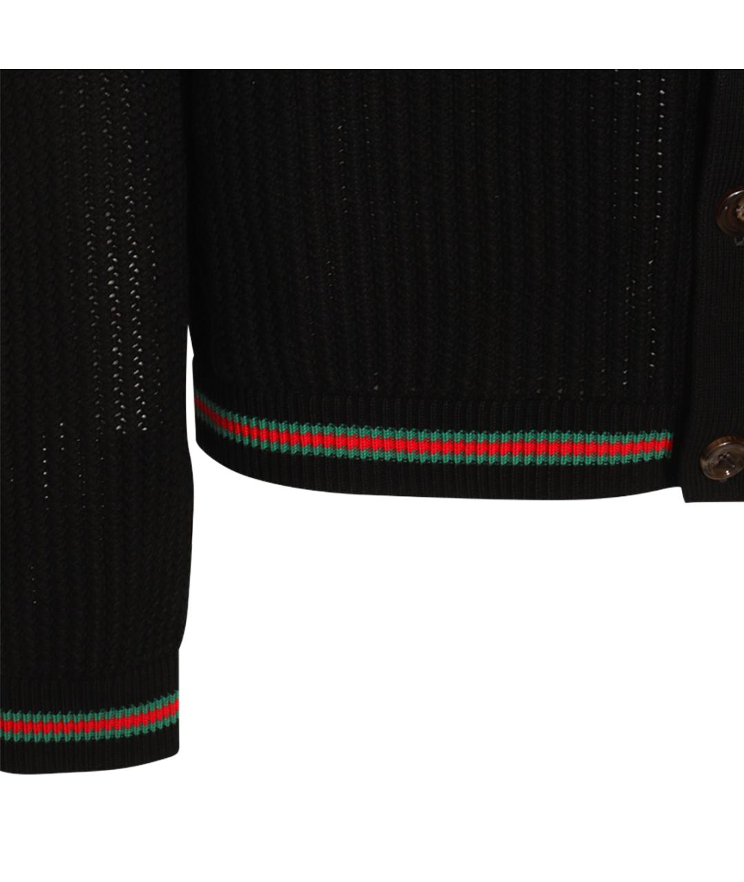 GUCCI Черный хлопковый кардиган, фото 3