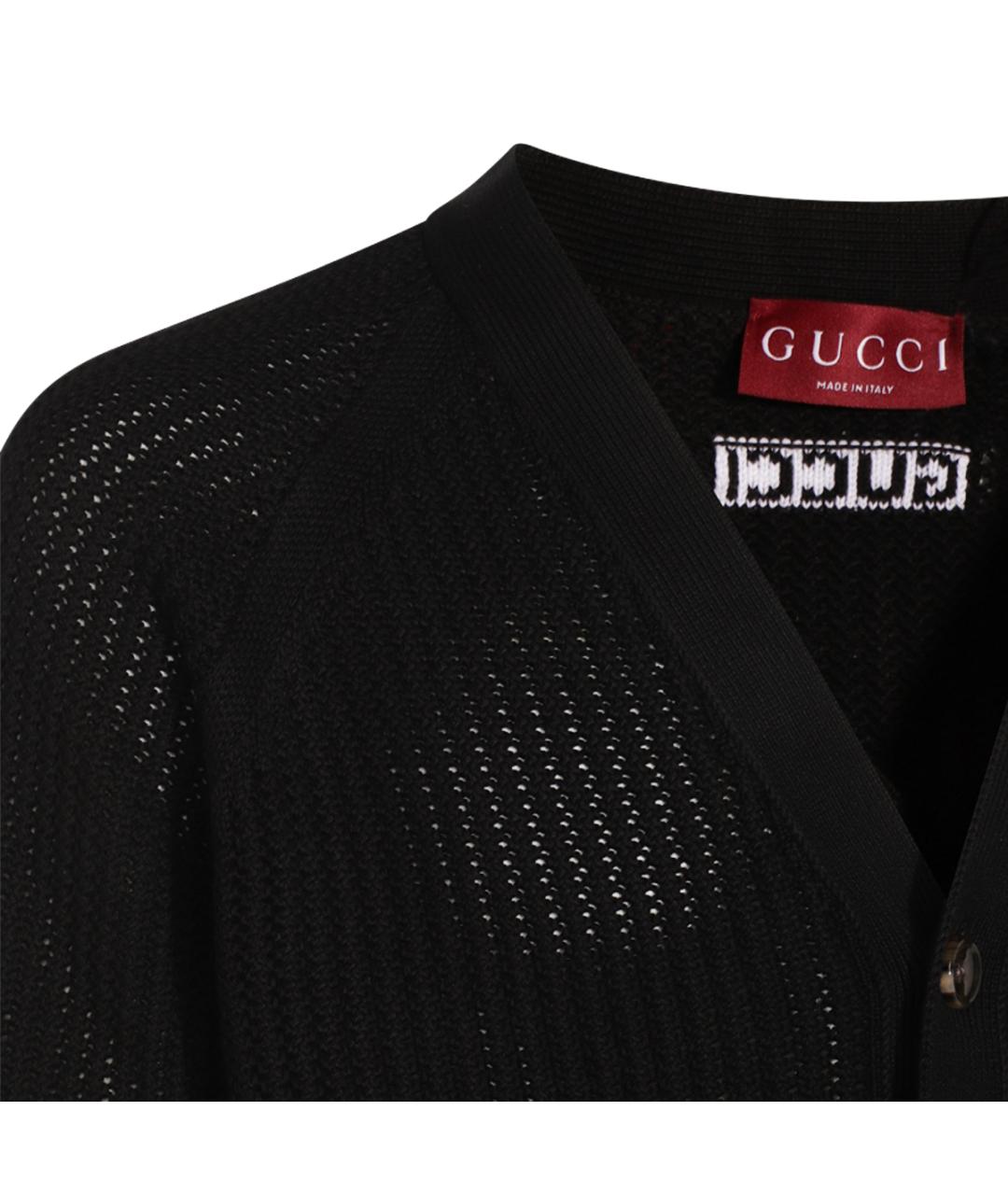 GUCCI Черный хлопковый кардиган, фото 4