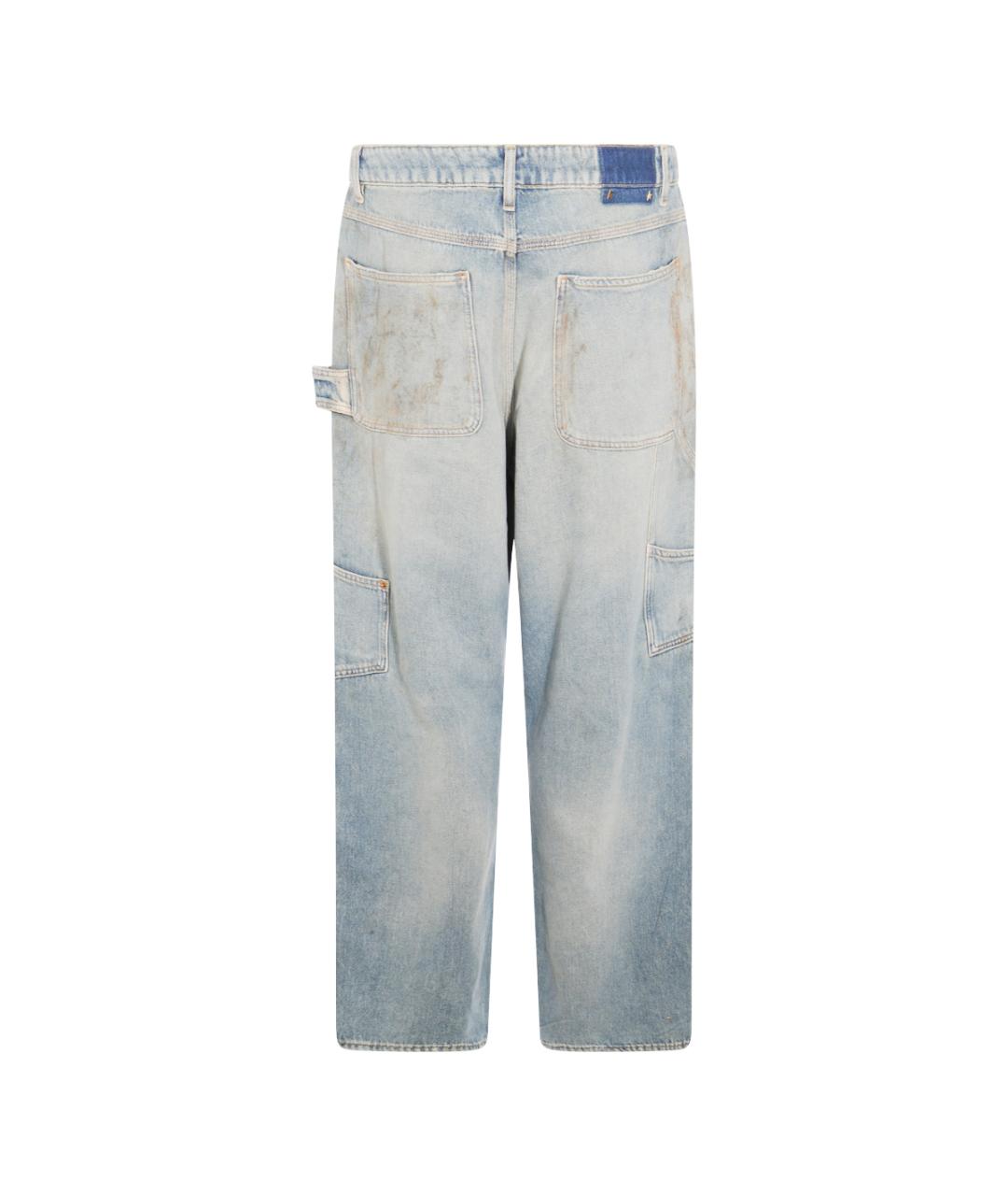 GOLDEN GOOSE DELUXE BRAND Голубые хлопковые прямые джинсы, фото 2