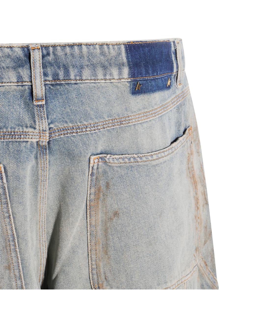 GOLDEN GOOSE DELUXE BRAND Голубые хлопковые прямые джинсы, фото 5