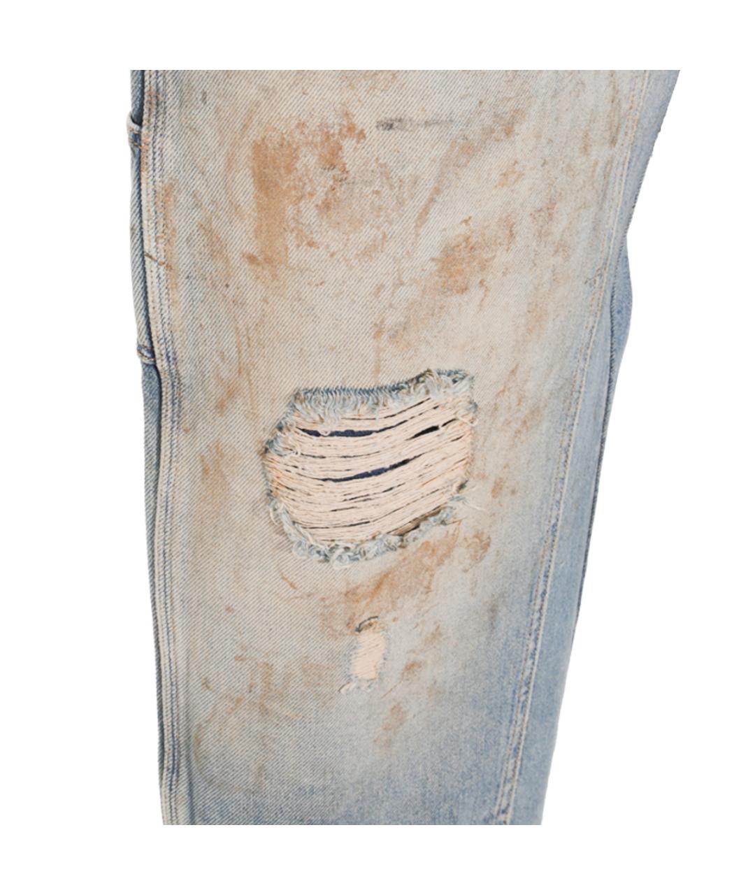 GOLDEN GOOSE DELUXE BRAND Голубые хлопковые прямые джинсы, фото 4