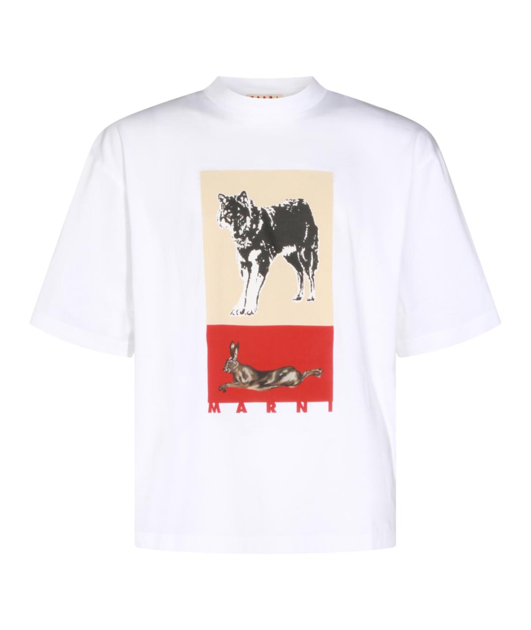MARNI Белая хлопковая футболка, фото 1