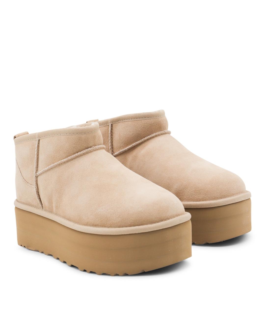 UGG AUSTRALIA Бежевые замшевые сапоги, фото 2