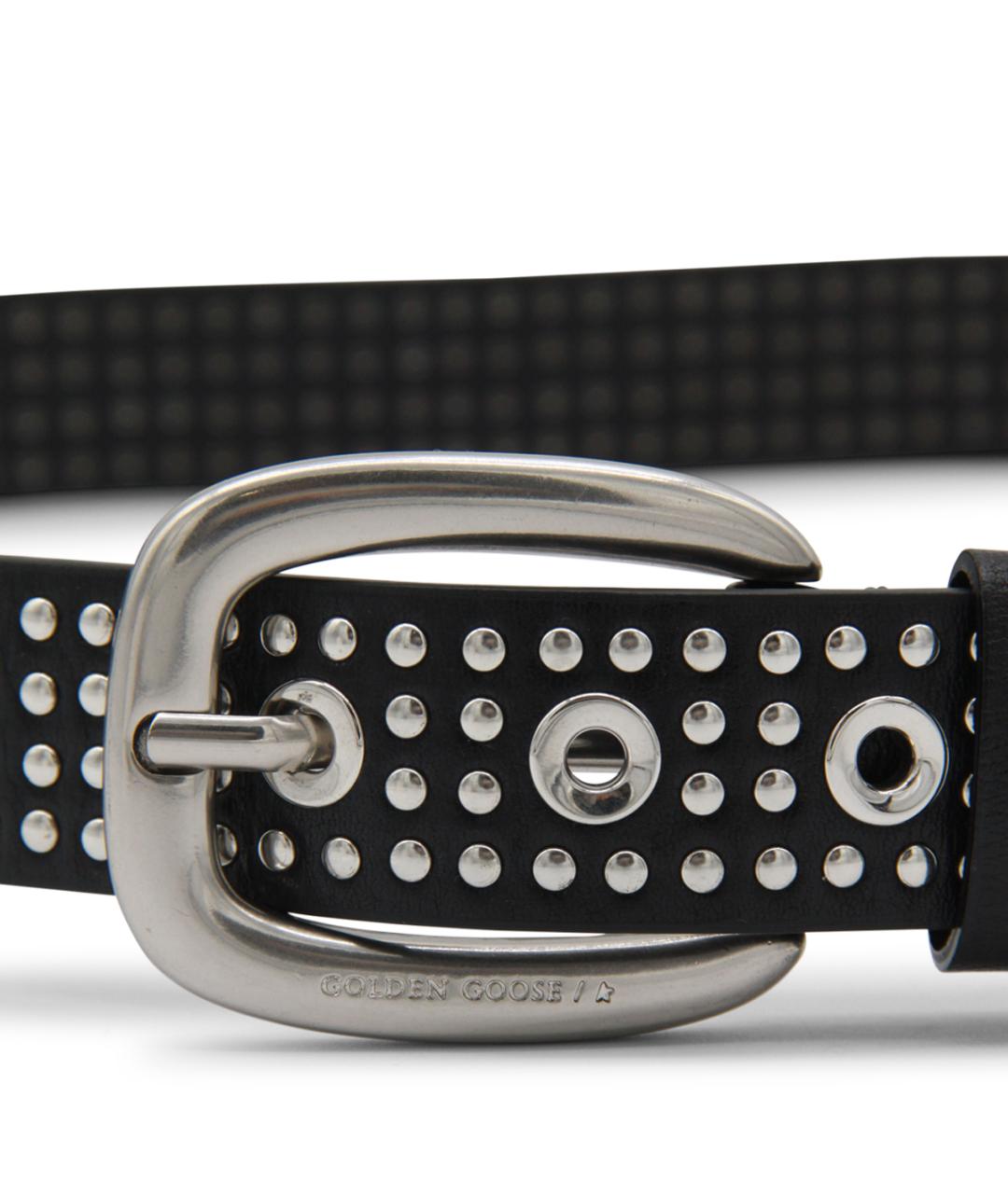 GOLDEN GOOSE DELUXE BRAND Черный кожаный ремень, фото 2