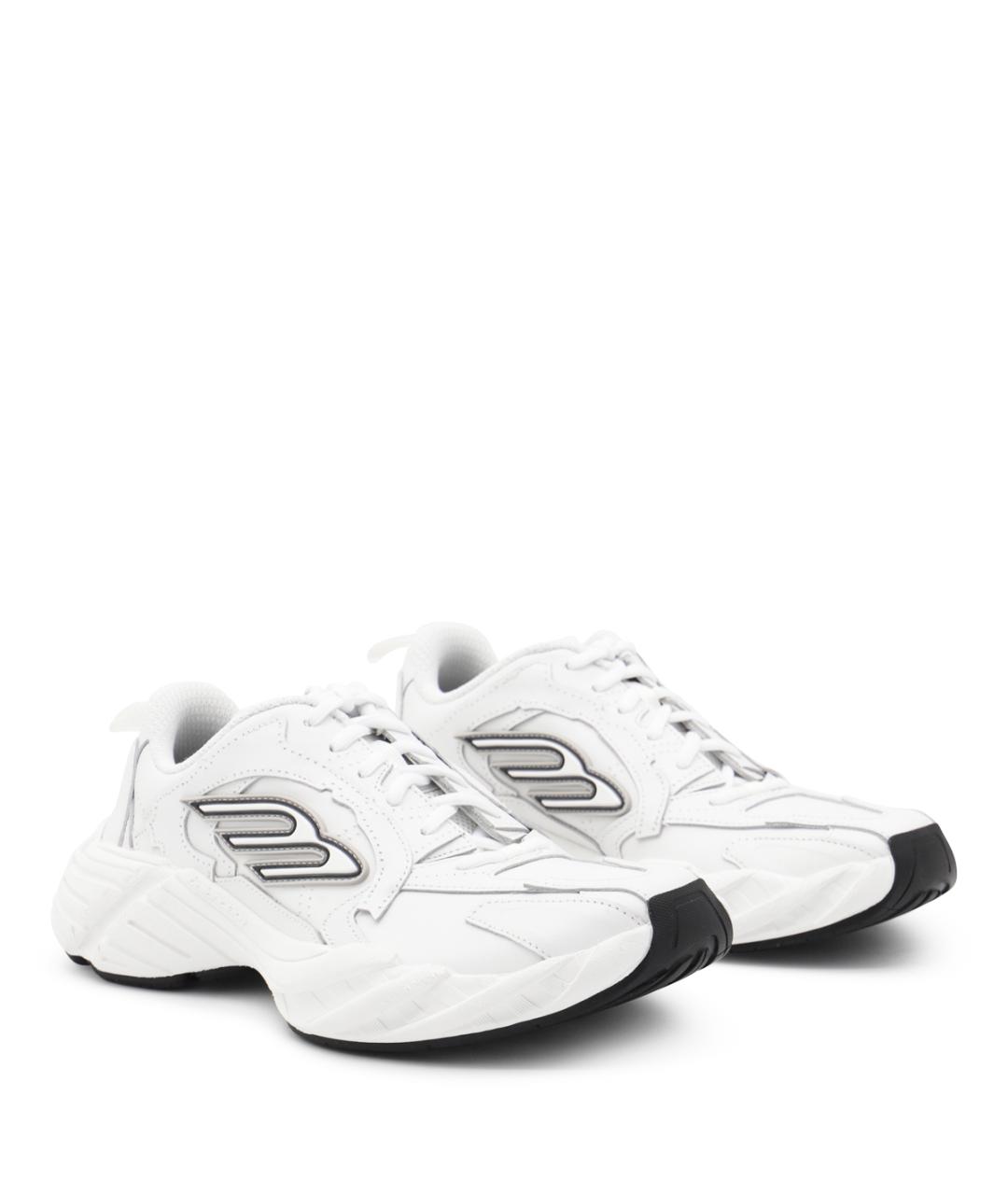 BALENCIAGA Белые кожаные кроссовки, фото 2