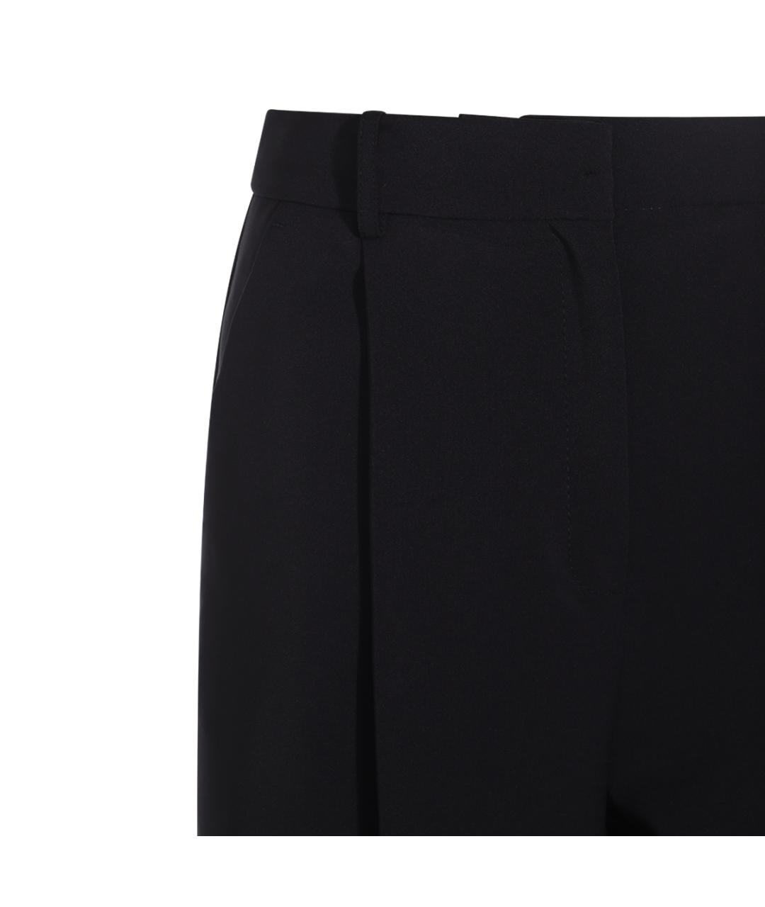 ELISABETTA FRANCHI Черные полиэстеровые прямые брюки, фото 3