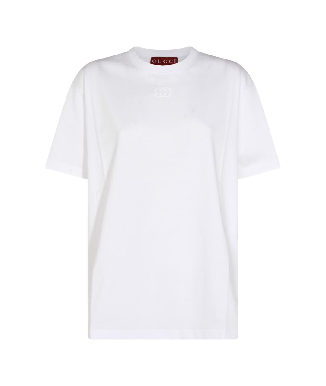 GUCCI Белая хлопковая футболка, фото 1