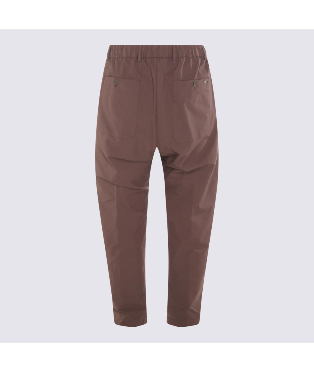 HERNO Коричневые полиэстеровые повседневные брюки, фото 2