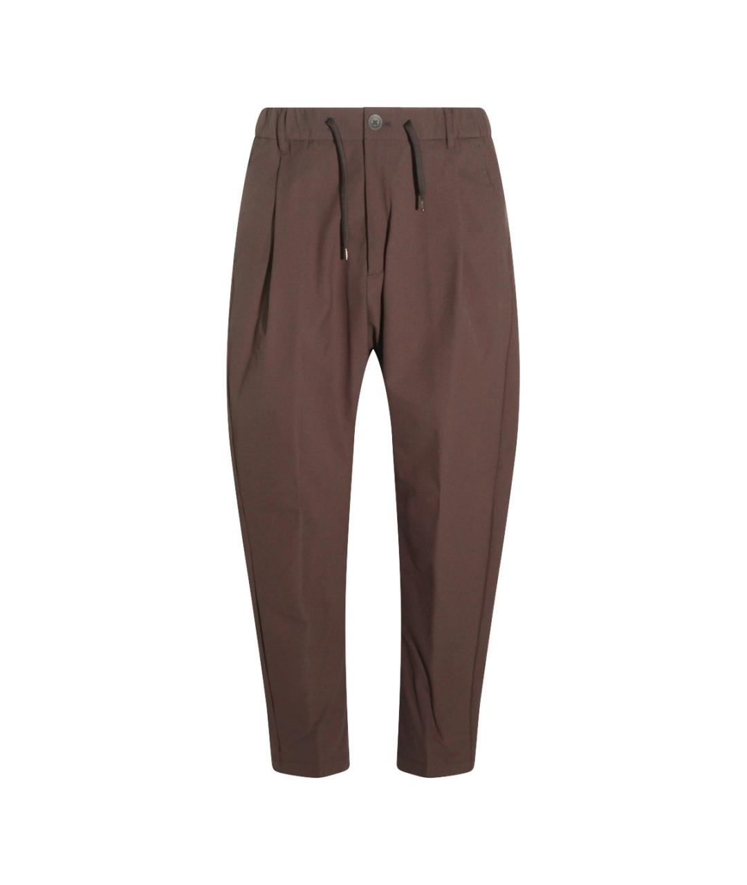 HERNO Коричневые полиэстеровые повседневные брюки, фото 1