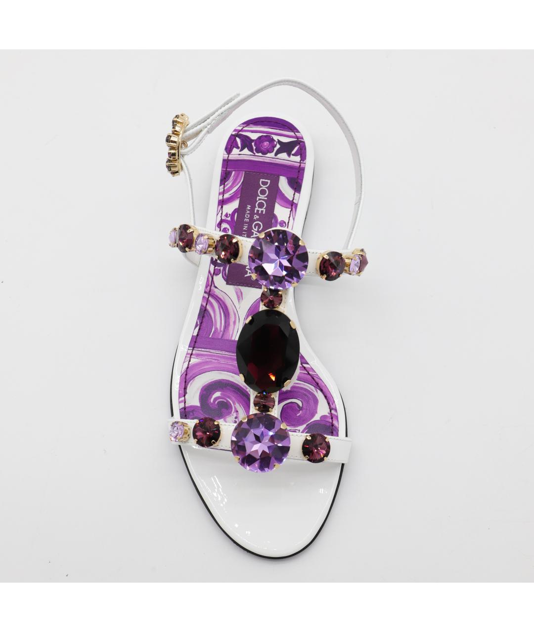 DOLCE&GABBANA Бежевые кожаные сандалии, фото 5