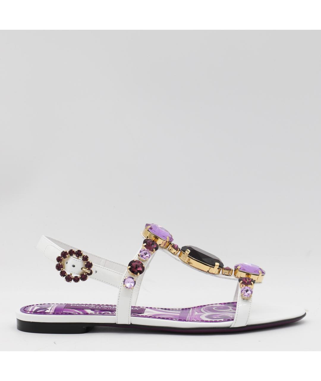 DOLCE&GABBANA Бежевые кожаные сандалии, фото 2