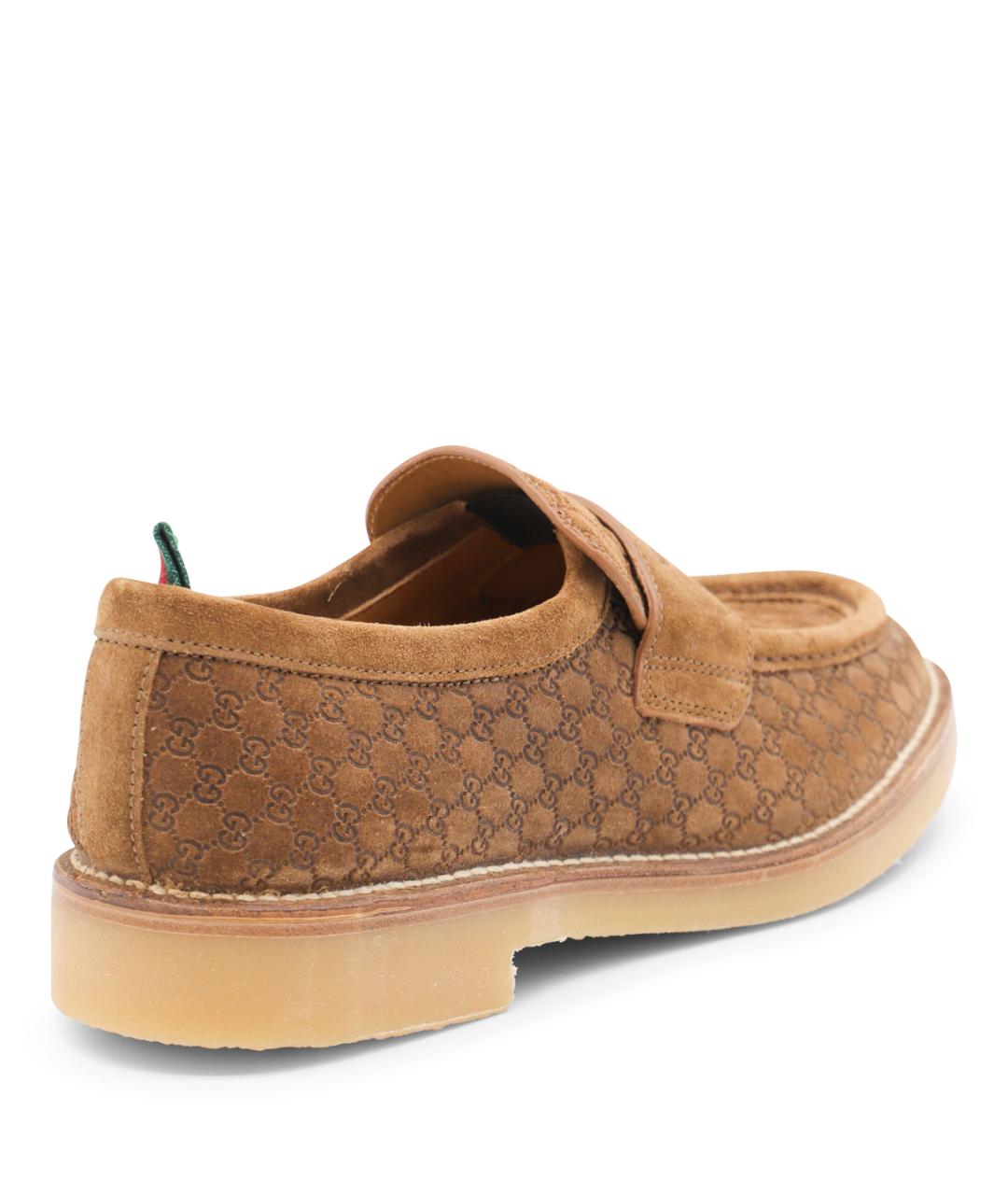 GUCCI Бежевые нубуковые низкие ботинки, фото 3