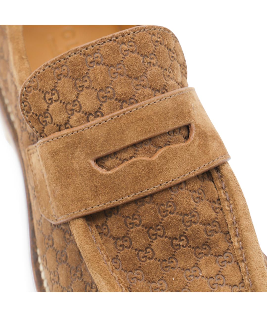 GUCCI Бежевые нубуковые низкие ботинки, фото 4