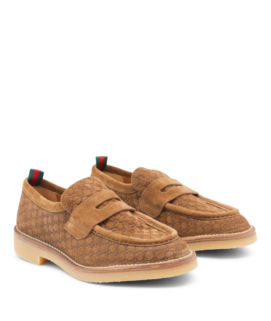 GUCCI Бежевые нубуковые низкие ботинки, фото 2