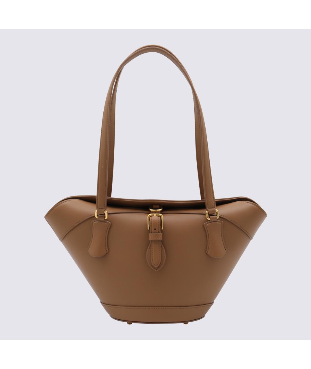 DOLCE&GABBANA Коричневая кожаная сумка тоут, фото 2