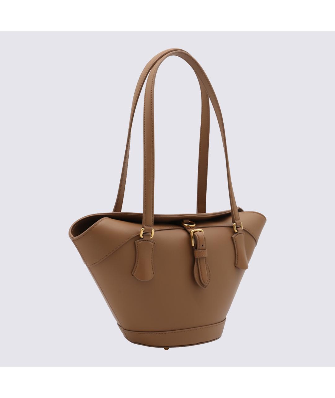 DOLCE&GABBANA Коричневая кожаная сумка тоут, фото 3