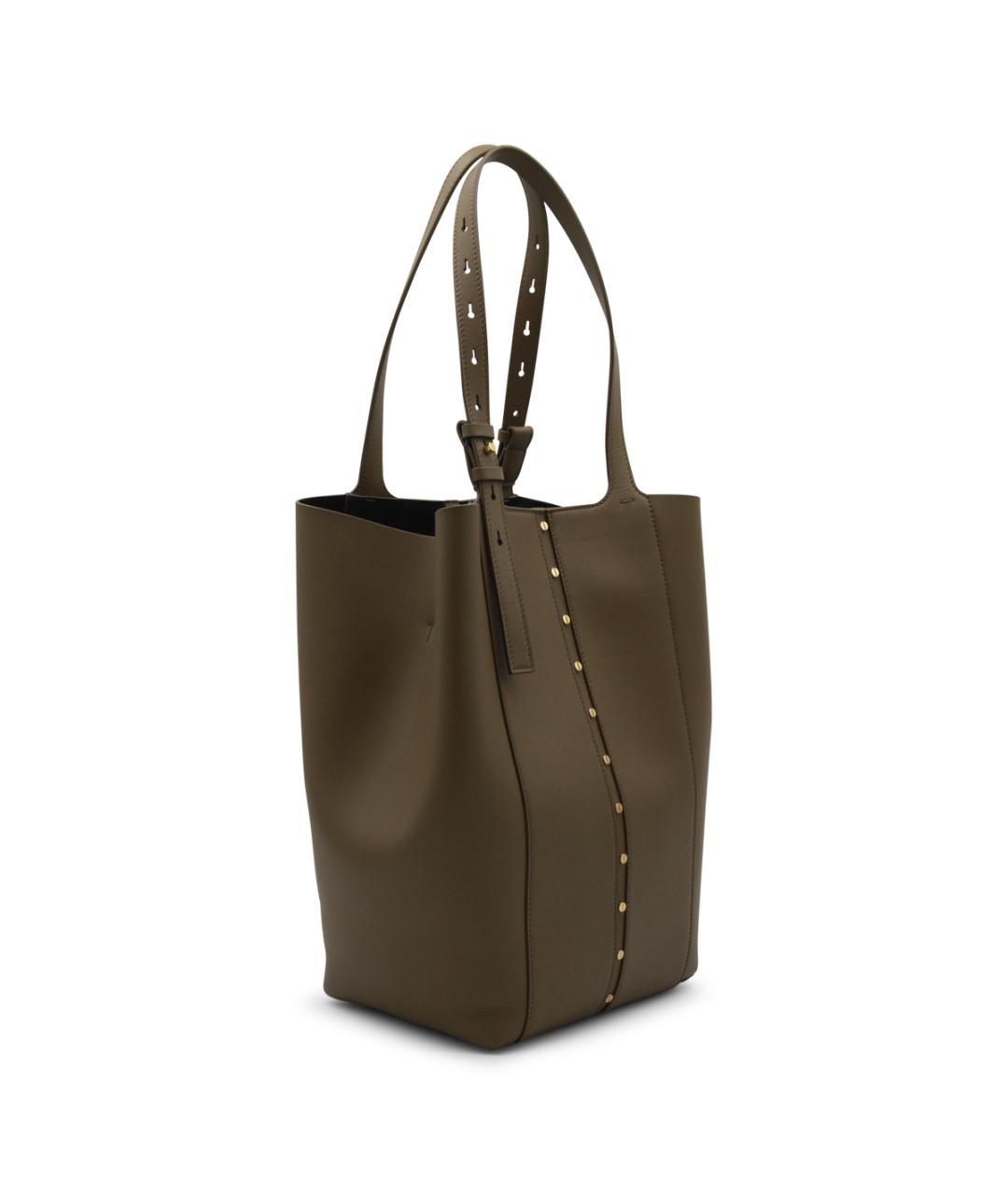 GOLDEN GOOSE DELUXE BRAND Хаки кожаная сумка тоут, фото 2